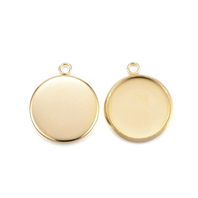 Baza cabochon, otel inoxidabil 304, IP(placat cu ioni) auriu, pandantiv 19x16mm, pt.cabochon 14mm
- 1 buc