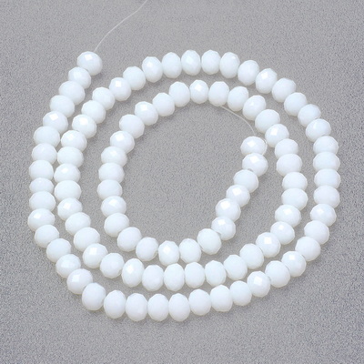 Cristale rondele 4x3mm, albe-sir 120 buc 1 buc