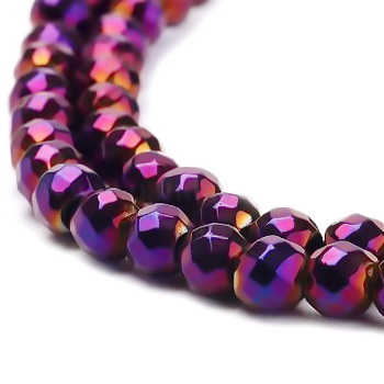Hematit magnetic violet, fatetat, 4.6mm 1 buc