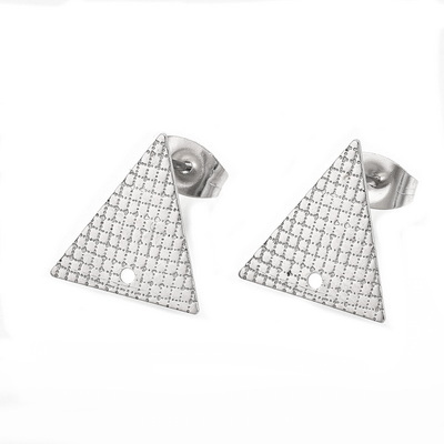 Tortite cercei otel inoxidabil 304, triunghiular, 14x13mm 2 buc
