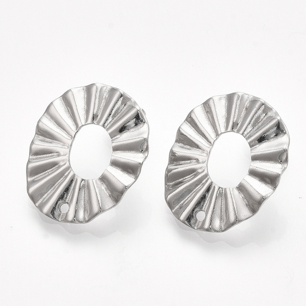 Tortite cercei otel inoxidabil 304, ovale, 22x18mm 2 buc
