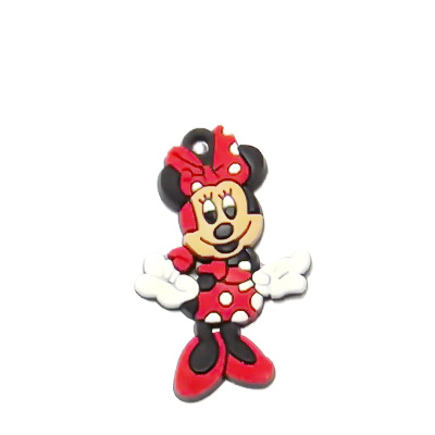 Pandantiv cauciuc negru cu rosu, Minnie, 35x22mm
