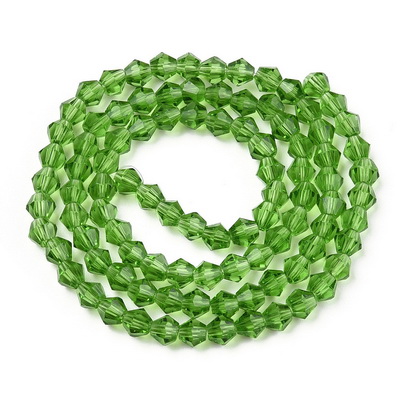 Cristale biconice 4mm, transparente, verde deschis-sir 87-88buc