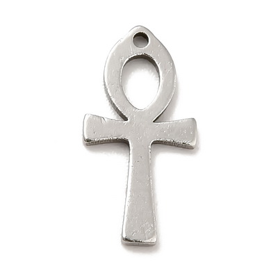 Pandantiv otel inoxidabil 201 cruce Ankh, 14x7x1mm 1 buc