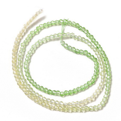 Cristale rotunde 2mm, verde degrade-sir 185-190bc 1 buc