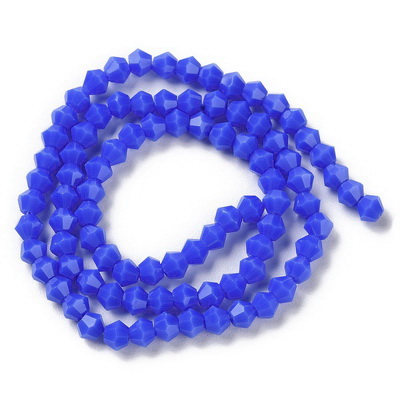 Cristale biconice 4mm, opace, albastre-sir 88-90buc 1 buc