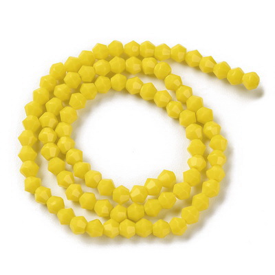 Cristale biconice 4mm, opace, galbene-sir 88-90buc 1 buc