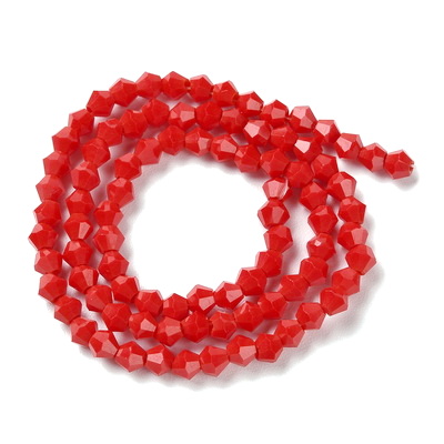 Cristale biconice 4mm, opace, rosii-sir 88-90buc 1 buc