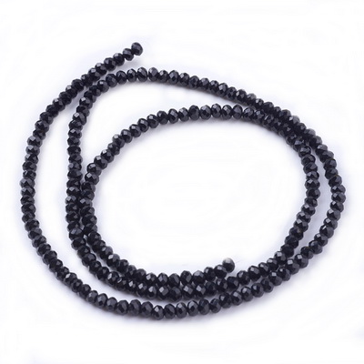 Cristale rondele 3x2mm, negre-sir 150-155 bc 1 buc