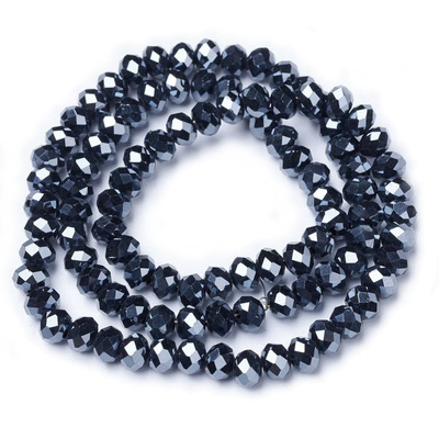 Cristale rondele 6x5mm, negru hematit-sir 85-87buc 1 buc