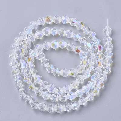 Cristale biconice 4mm, transparente AB-sir 88 buc 1 buc