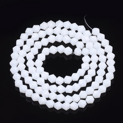 Cristale biconice 4mm, imitatie jad alb-sir 90 buc 1 buc