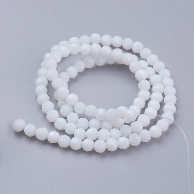 Cristale rotunde 4mm, opace, albe-sir 98 buc 1 buc