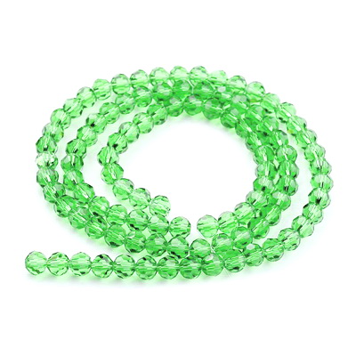 Cristale rotunde 4mm, transparente, verde deschis-sir 95 buc 1 buc