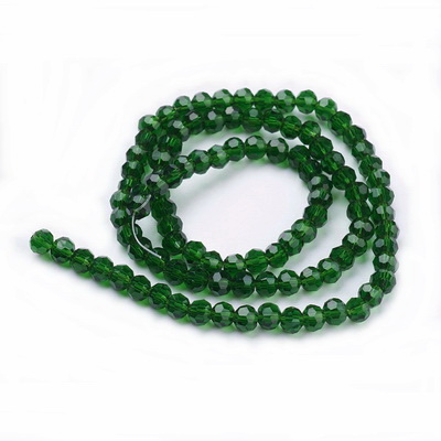 Cristale rotunde 4mm, transparente, verde inchis-sir 95 buc 1 buc