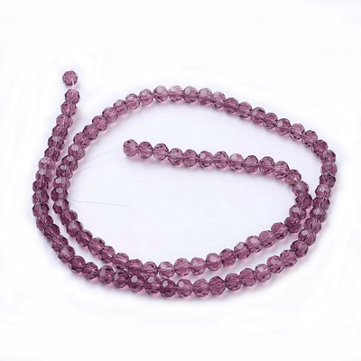Cristale rotunde 4mm, transparente, violet-sir 95 buc 1 buc