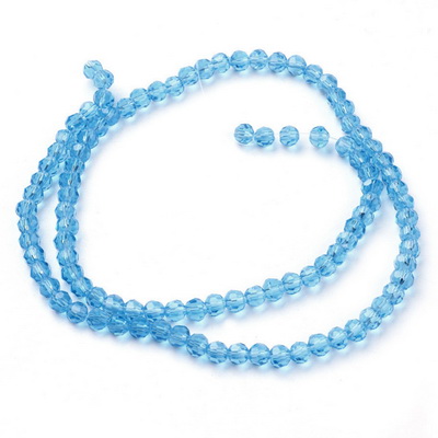 Cristale rotunde 4mm, transparente, bleu-sir 92 buc 1 buc