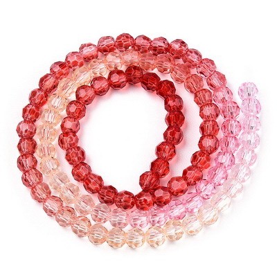 Cristale rotunde 4mm, transparente, mix roz-magenta-sir 94 buc 1 buc