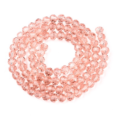 Cristale rotunde 6mm, transparente, roz somon-sir 97 buc 1 buc