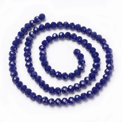 Cristale rondele 4x3mm, opace, albastru cobalt-sir 115buc 1 buc