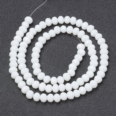 Cristale rondele 4x3mm, albe-imitatie opal-sir 120buc 1 buc