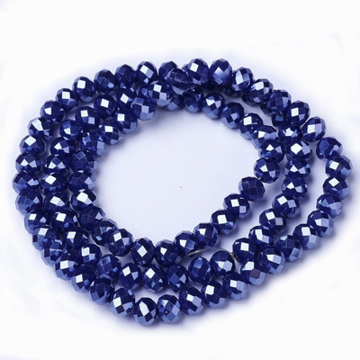 Cristale rondele 4x3mm, opace, lucioase, albastru cobalt-sir 116buc 1 buc