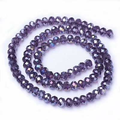Cristale rondele 4x3mm, transparente AB, violet-sir 120buc 1 buc