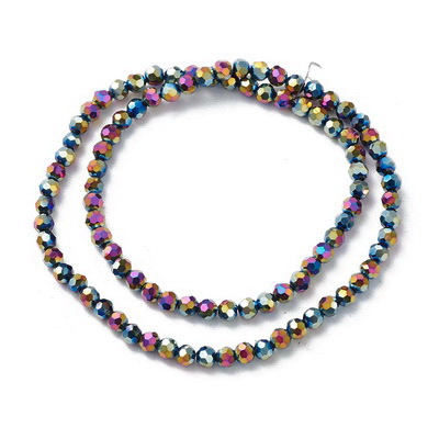 Cristale rondele 4x3mm, electroplacate multicolor-sir 100 buc 1 buc