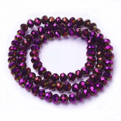 Cristale rondele 4x3mm, electroplacate, violet-sir 123 buc 1 buc