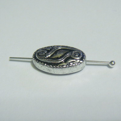 Margele decorative sintetice argintii-antice, 15x9x5mm