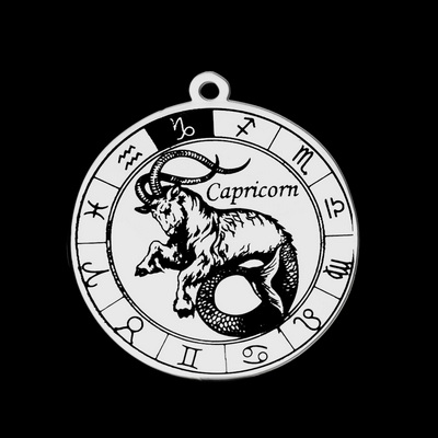 Pandantiv otel inoxidabil 201, zodiac, CAPRICORN, 33x30x1mm 1 buc