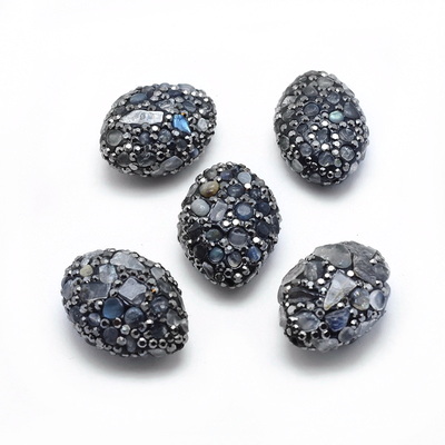 Labradorit cu rhinestone, 27x20x13mm 1 buc