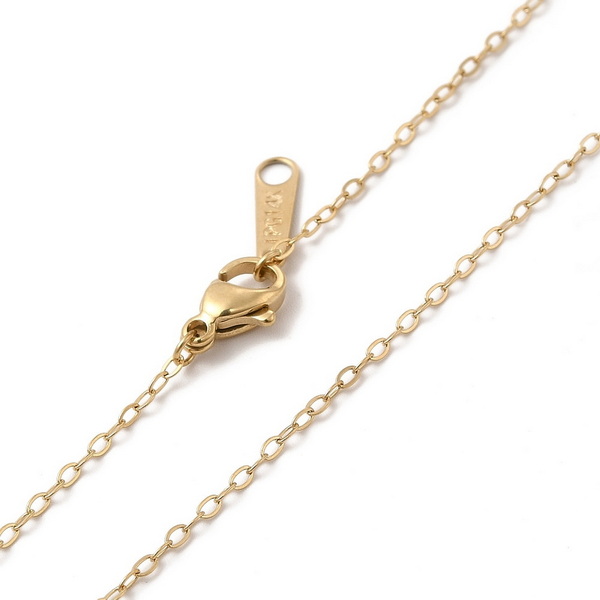 Lant otel inoxidabil chirurgical 304, IP(placat cu ioni) cu aur 18K, zale ovale, sudate, 2x1.5x0.5mm-50cm
 1 buc