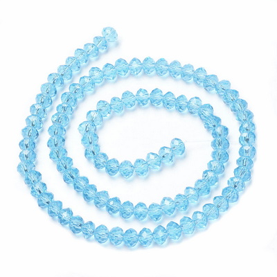 Cristale rondele 3x2mm, transparente, bleu-sir 155buc 1 buc
