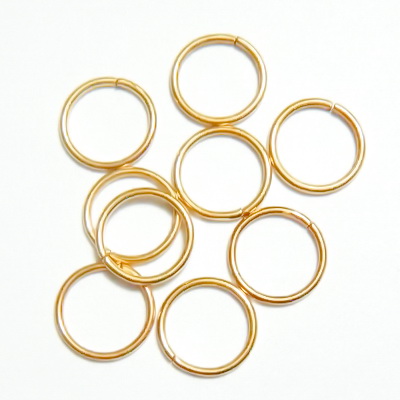 Zale simple otel inoxidabil 304, placate cu aur 18K, 8x0.8mm 10 buc