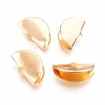 Capat prindere panglica, auriu, semirotund, 20x12mm 1 buc