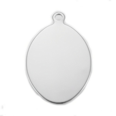 Pandantiv otel inoxidabil 201, pt.gravat, oval, 34x22x1mm 1 buc