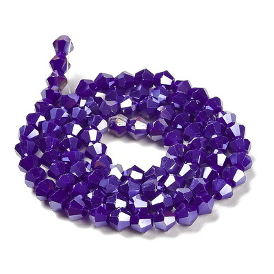 Cristale biconice 4mm, opace, albastru cobalt AB-sir 93 buc 1 buc