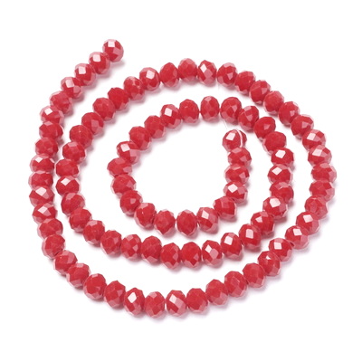 Cristale rondele 4x3mm, opace, rosii-sir 115 buc 1 buc