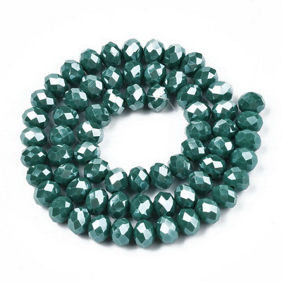 Cristale rondele 4x3mm, opace, lucioase, verde inchis-sir 118buc
