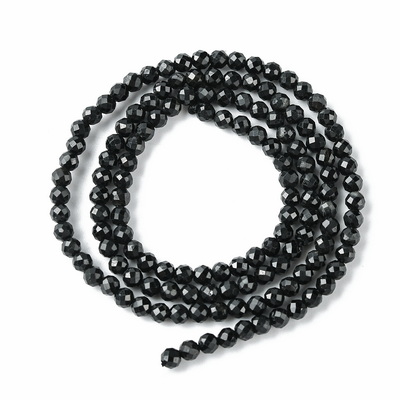Turmalina neagra, fatetata, 3mm-sir 138 buc 1 buc