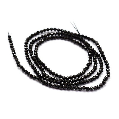 Spinel negru fatetat, 2mm-sir aprox 175 buc 1 buc