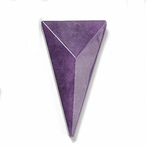 Pandantiv jad violet, triunghiular, 42~49.5x24.5~27.5x7~9.5mm