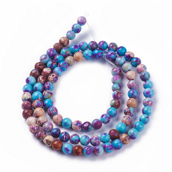Jasp imperial bleu cu violet cu bleu, 4mm-sir 90 buc