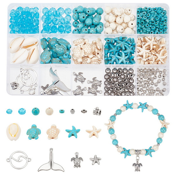 Kit confectionare bijuterii, turcaz, sticla, accesorii 1 buc