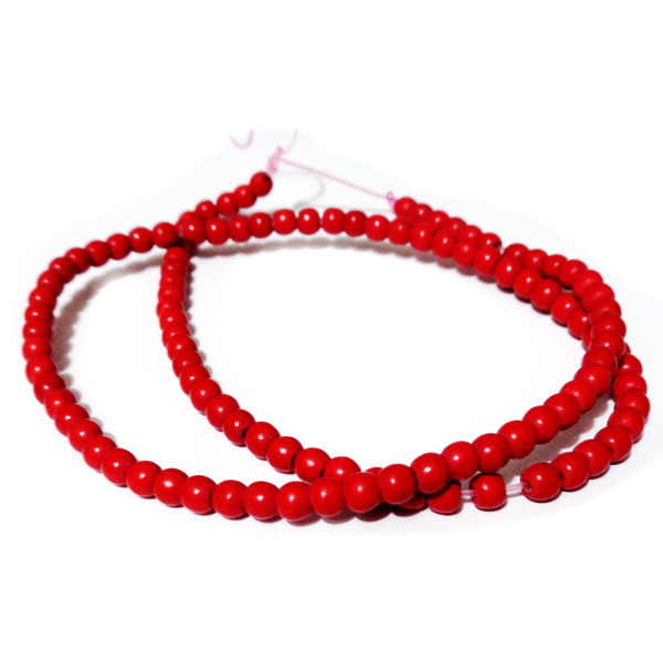 Howlite rosu, 4mm-sir 108 buc 1 buc