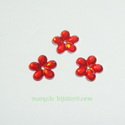 Aplice plastic floricele rosii 11mm