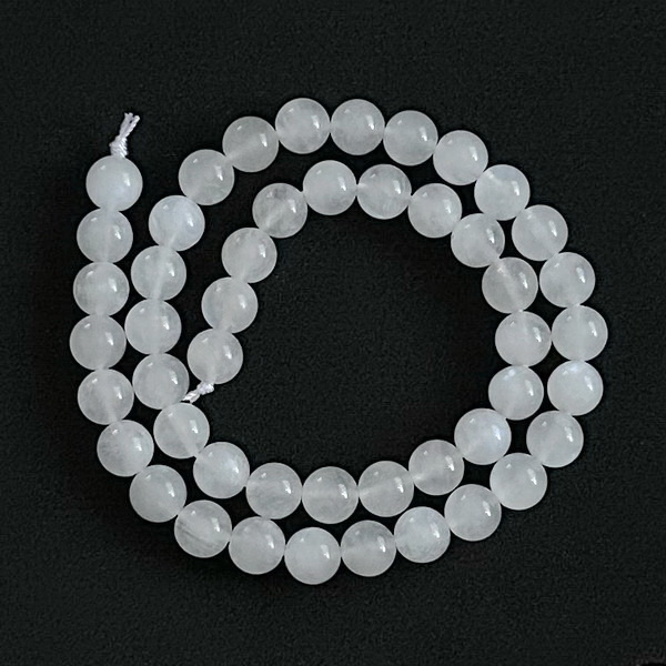 Piatra lunii curcubeu, alba, 8.5mm-sir 48 buc 1 buc