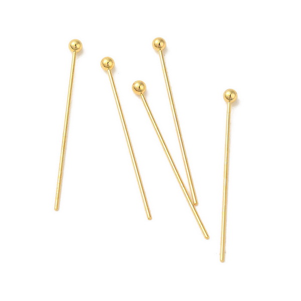 Ace cu bumb otel inoxidabil 304, aurii, 35x0.6mm-bumb 1.8mm 10 buc