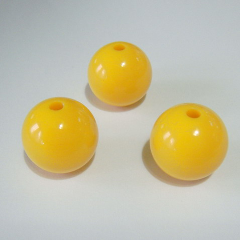 Margele plastic galbene 16mm